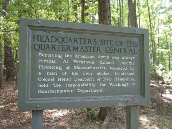 HEADQUARTERS SITE OF THE QUARTERMASTER GENERAL MEMORIAL MARKER