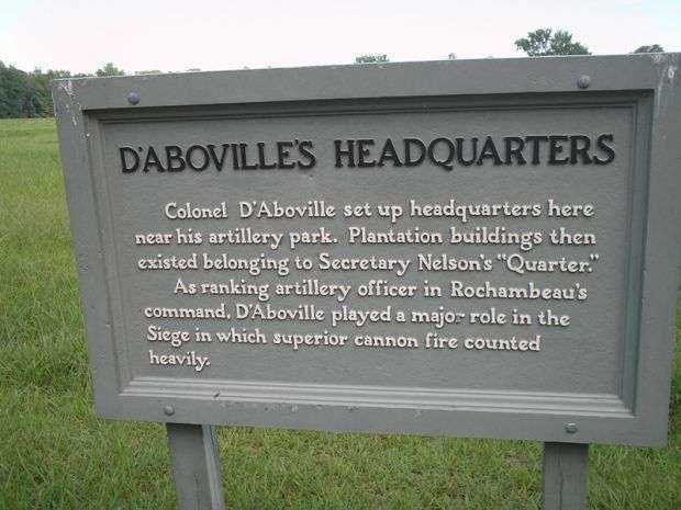 D’ABOVILLE’S HEADQUARTERS REVOLUTIONARY WAR MEMORIAL MARKER