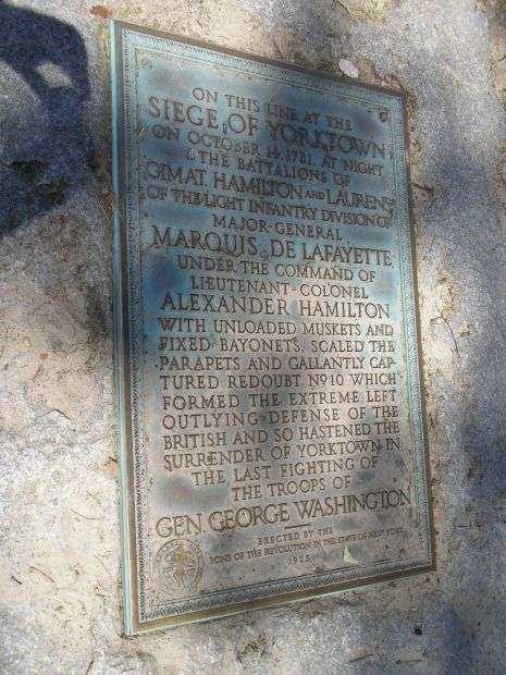 CAPTURE OF REDOUBT NO. 10 MEMORIAL PLAQUE