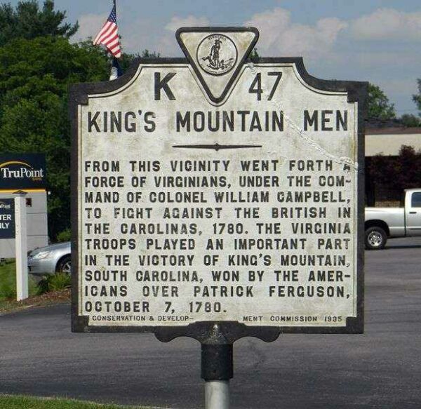 KING’S MOUNTAIN MEN REVOLUTIONARY WAR MEMORIAL MARKER