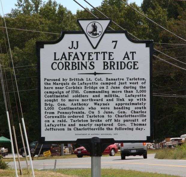 LAFAYETTE AT CORBIN’S BRIDGE MEMORIAL MARKER