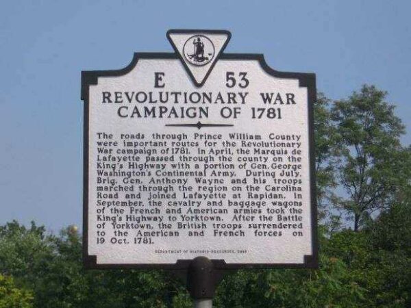 REVOLUTIONARY WAR CAMPAIGN OF 1781 MEMORIAL MARKER II