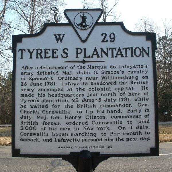 TYREE’S PLANTATION REVOLUTIONARY WAR MEMORIAL MARKER