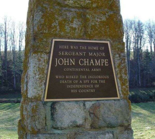 SERGEANT MAJOR JOHN CHAMPE REVOLUTIONARY SOLDIER MEMORIAL PLAQUE