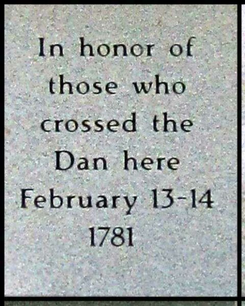 IN HONOR OF THOSE WHO CROSSED THE DAN WAR MEMORIAL DEDICATION STONE A