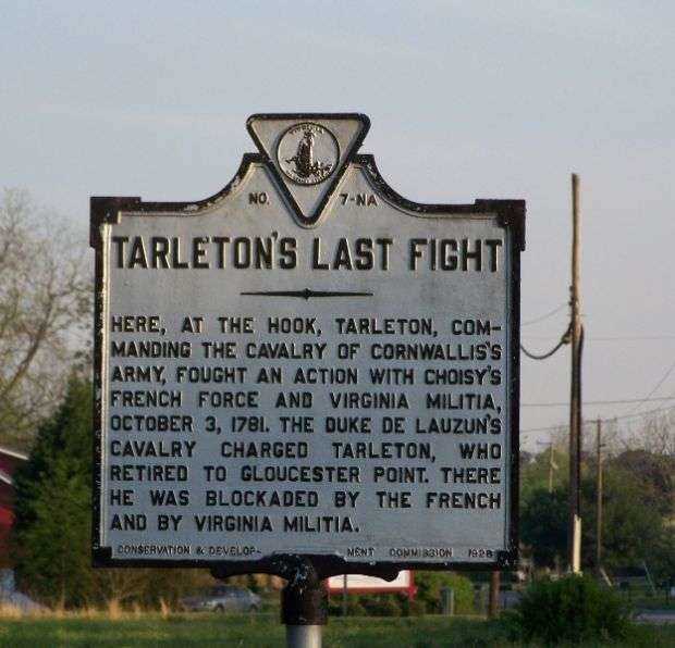 TARLETON’S LAST FIGHT REVOLUTIONARY WAR MEMORIAL MARKER