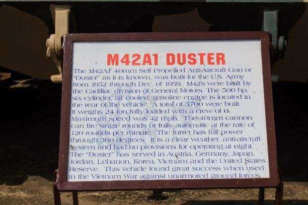 M42A1 DUSTER MEMORIAL TANK PLAQUE