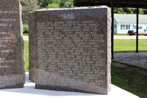 MENOMINEE INDIAN WAR VETERANS MEMORIAL HONOR ROLL STONE F