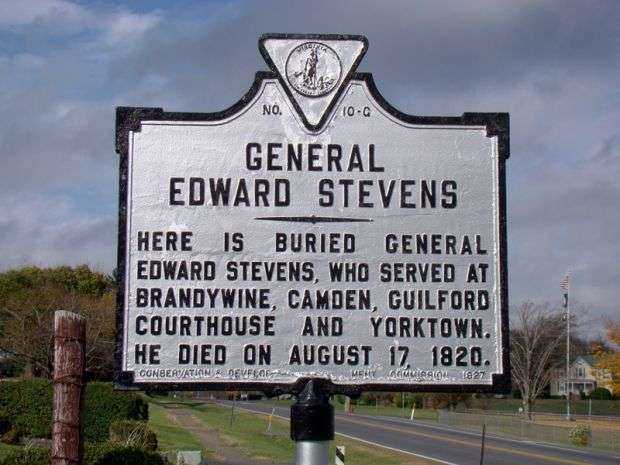 GENERAL EDWARD STEVENS REVOLUTIONARY COMMANDER MEMORIAL MARKER