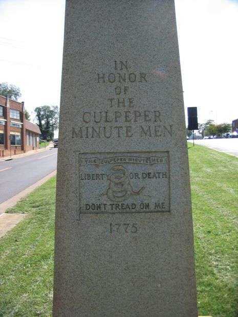 CULPEPER MINUTE MEN WAR MEMORIAL FACE STONE