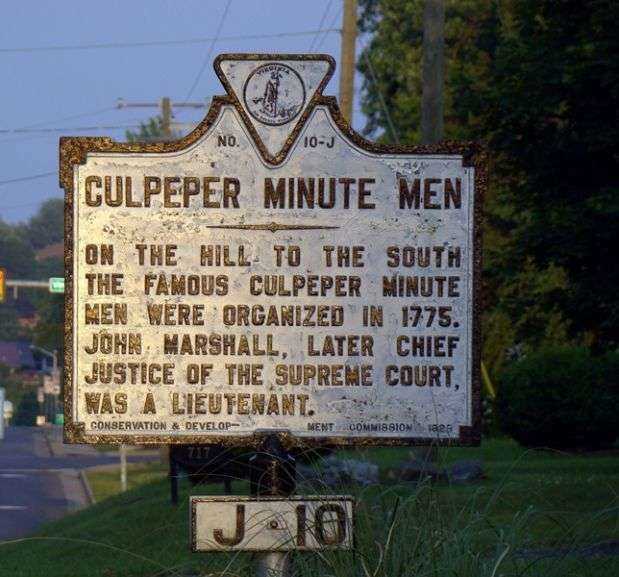 CULPEPER MINUTE MEN REVOLUTIONARY SOLDIER MEMORIAL MARKER