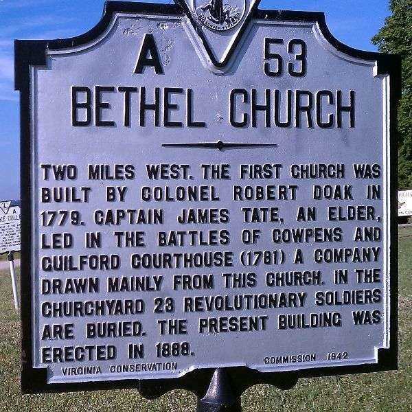 BETHEL CHURCH REVOLUTIONARY SOLDIER MEMORIAL MARKER