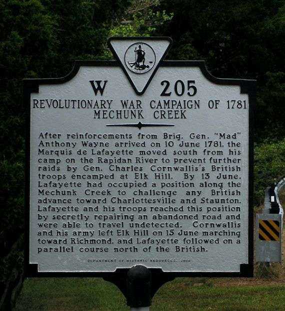 REVOLUTIONARY WAR CAMPAIGN OF 1781 MEMORIAL MARKER