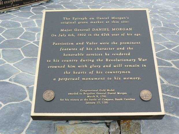 MAJOR GENERAL DANIEL MORGAN MEMORIAL STATUE PLAQUE