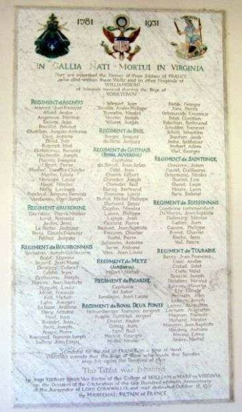 IN GALLIA NATI MORTUI IN VIRGINIA MEMORIAL PLAQUE