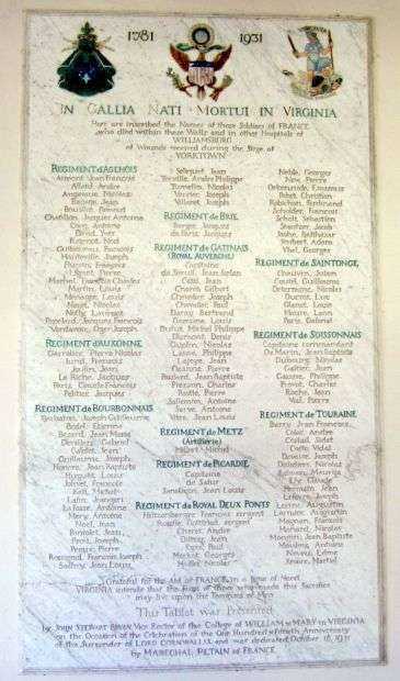 IN GALLIA NATI MORTUI IN VIRGINIA MEMORIAL PLAQUE