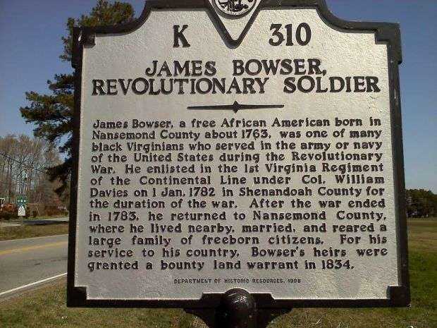 JAMES BOWSER, REVOLUTIONARY SOLDIER MEMORIAL MARKER