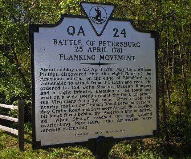 BATTLE OF PETERSBURG REVOLUTIONARY WAR MEMORIAL MARKER IV