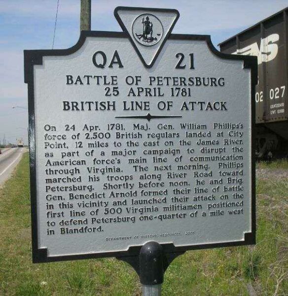 BATTLE OF PETERSBURG REVOLUTIONARY WAR MEMORIAL MARKER III