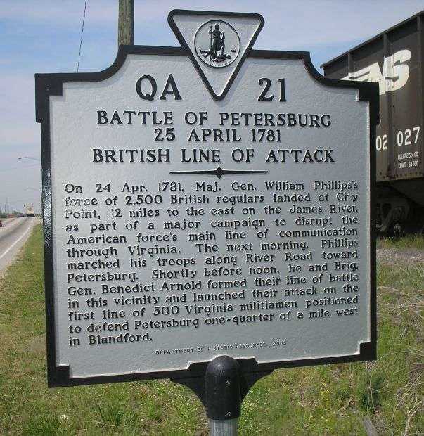 BATTLE OF PETERSBURG REVOLUTIONARY WAR MEMORIAL MARKER III