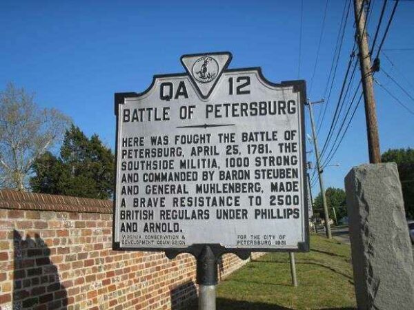 BATTLE OF PETERSBURG REVOLUTIONARY WAR MEMORIAL MARKER I