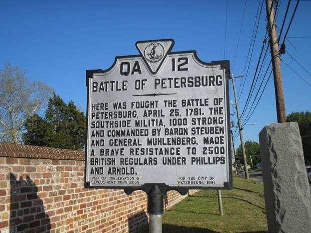 BATTLE OF PETERSBURG REVOLUTIONARY WAR MEMORIAL MARKER I