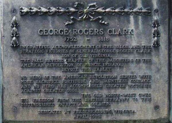 GEORGE ROGERS CLARK WAR MEMORIAL PLAQUE