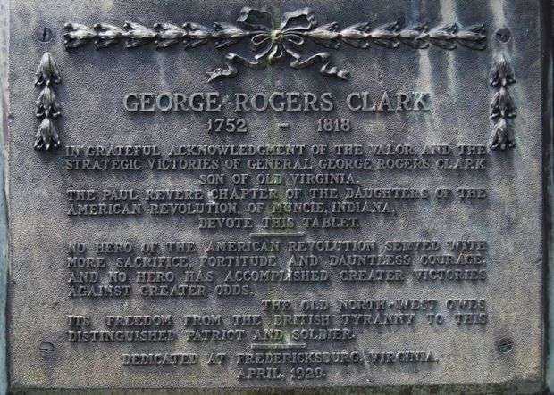 GEORGE ROGERS CLARK WAR MEMORIAL PLAQUE