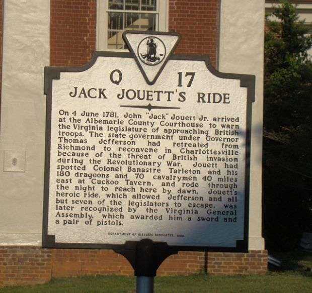 JACK JOUETT’S RIDE REVOLUTIONARY WAR MEMORIAL MARKER