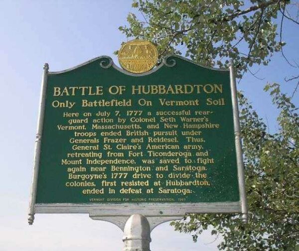 BATTLE OF HUBBARDTON REVOLUTIONARY WAR MEMORIAL MARKER