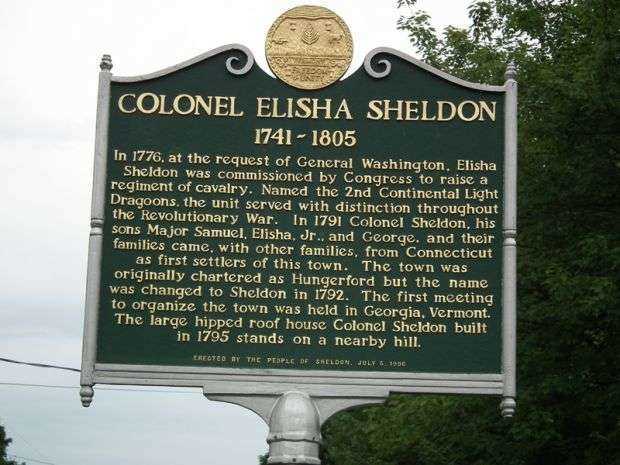 COLONEL ELISHA SHELDON REVOLUTIONARY SOLDIER MEMORIAL MARKER