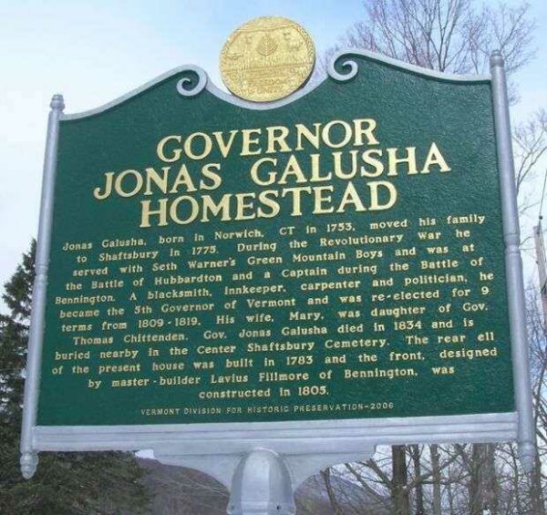 GOVERNOR JONAS GALUSHA REVOLUTIONARY SOLDIER MEMORIAL MARKER