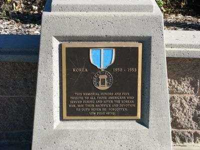 VETERANS PLAZA KOREAN WAR MEMORIAL PLAQUE