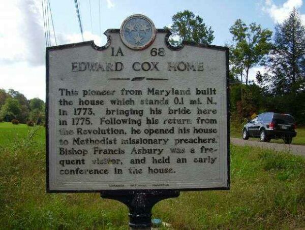 EDWARD COX HOME REVOLUTIONARY SOLDIER MEMORIAL MARKER