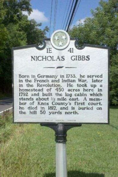 NICHOLAS GIBBS REVOLUTIONARY SOLDIER MEMORIAL MARKER