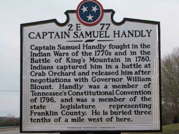 CAPTAIN SAMUEL HANDLY REVOLUTIONARY SOLDIER MEMORIAL MARKER