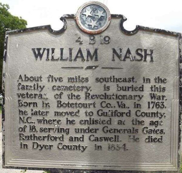 WILLIAM NASH REVOLUTIONARY SOLDIER MEMORIAL MARKER