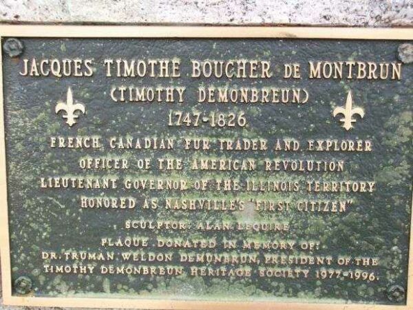 JACQUES TIMOTHE BOUCHER DE MONTBRUN REVOLUTIONARY SOLDIER MEMORIAL PLAQUE