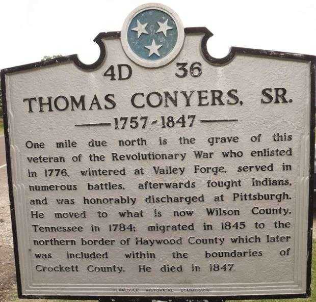 THOMAS CONYER, SR. REVOLUTIONARY SOLDIER MEMORIAL MARKER