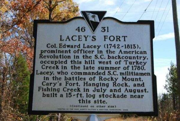 LACEY’S FORT REVOLUTIONARY WAR MEMORIAL MARKER FRONT
