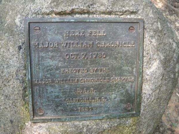 MAJOR WILLIAM CHRONICLE REVOLUTIONARY WAR MEMORIAL