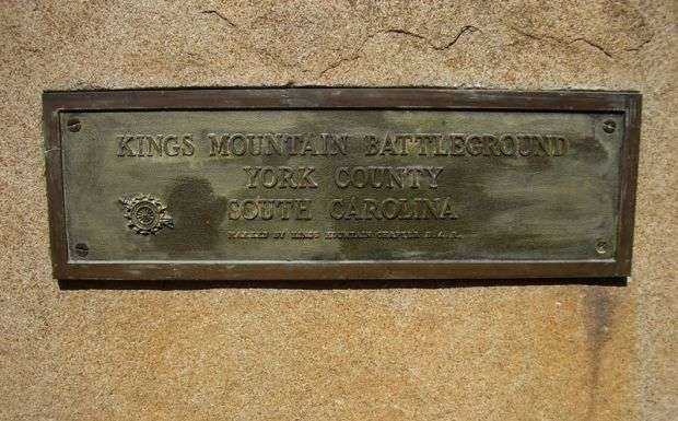 KINGS MOUNTAIN BATTLEGROUND MEMORIAL PLAQUE
