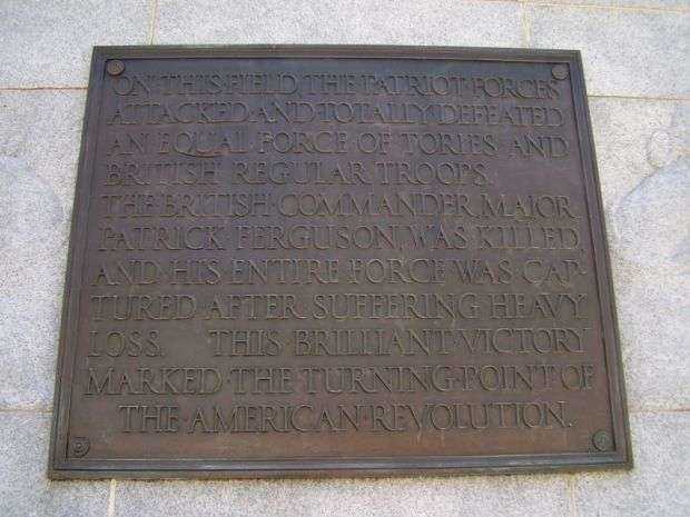 KING’S MOUNTAIN REVOLUTIONARY WAR MEMORIAL PLAQUE II