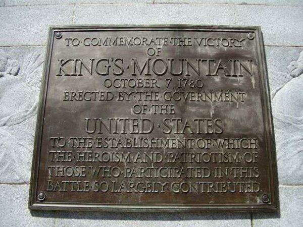 KING’S MOUNTAIN REVOLUTIONARY WAR MEMORIAL PLAQUE I