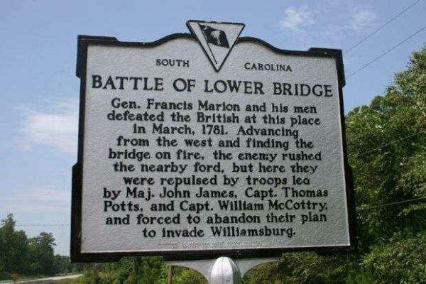 BATTLE OF LOWER BRIDGE REVOLUTIONARY WAR MEMORIAL MARKER