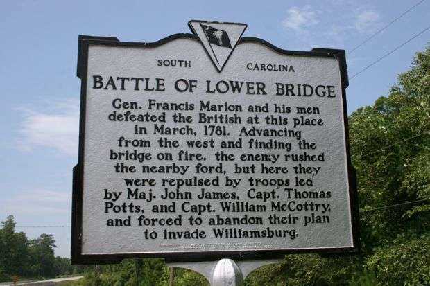 BATTLE OF LOWER BRIDGE REVOLUTIONARY WAR MEMORIAL MARKER