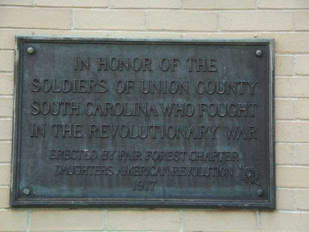 UNION COUNTY REVOLUTIONARY WAR MEMORIAL PLAQUE