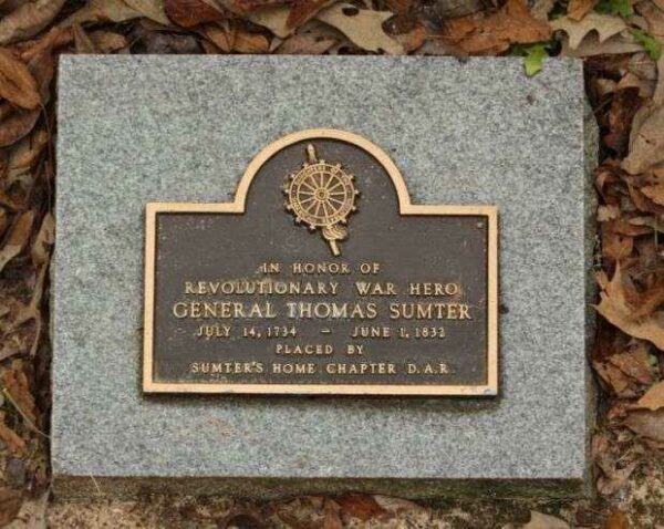 GENERAL THOMAS SUMTER MONUMENT PLAQUE B