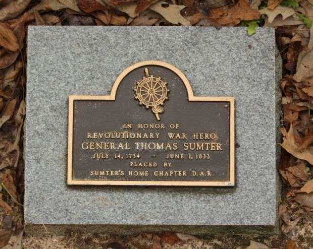GENERAL THOMAS SUMTER MONUMENT PLAQUE B