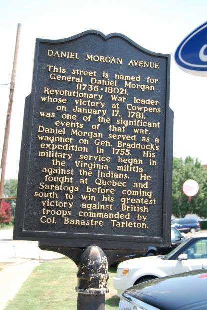 DANIEL MORGAN AVENUE REVOLUTIONARY WAR MEMORIAL MARKER